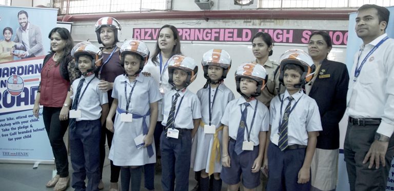 Gulf Oil Urge School Children to Wear Helmets While Riding Pillion