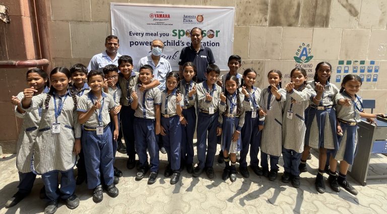 India Yamaha Motor Drives Change with Akshaya Patra; Over 500,000 Meals for Delhi’s Government School Children